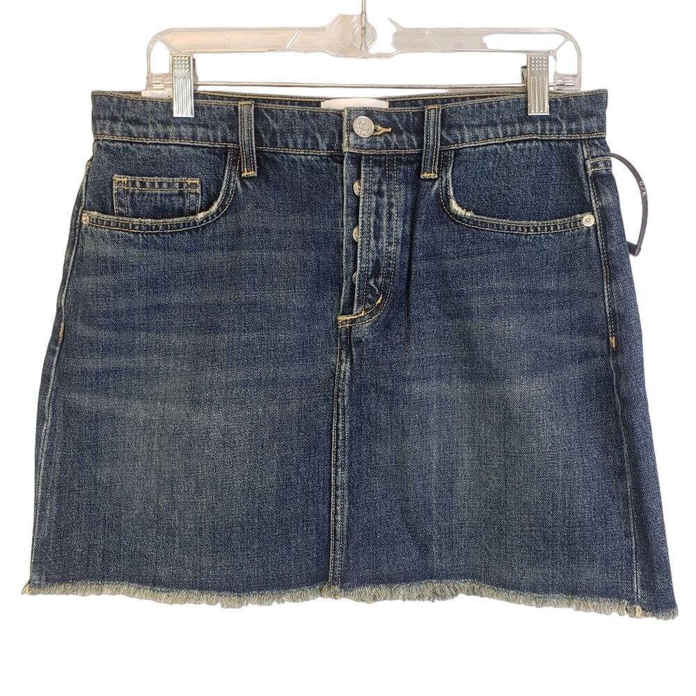 Current/Elliott 5 pocket Denim Mini Skirt with Exposed Buttons SZ 29‎
